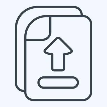 Icon File Upload. related to Learning symbol. line style. simple design ill.. Stock Illustration