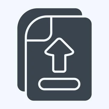 Icon File Upload. related to Learning symbol. glyph style. simple design il.. Stock Illustration
