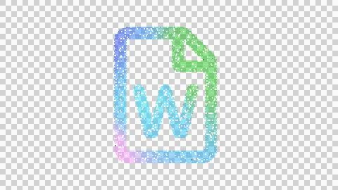 Icon file W is made up of LED square shapes. There are bright diodes and there Illustrazione stock