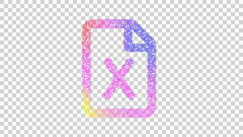 Icon file X is made up of LED square shapes. There are bright diodes and there Illustrazione stock
