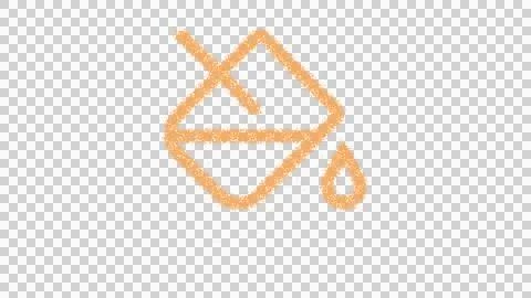 Icon fill drip is made of yellow grains of sand. Some grains of sand fall down. Ilustração Stock