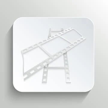 Icon of film on the button with shadow Stock Illustration