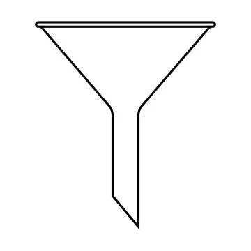 Icon filter funnel for pouring liquid into thin neck dish Stock Illustration