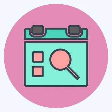 Icon Find Event. suitable for User Interface symbol. color mate style. simple Stock Illustration