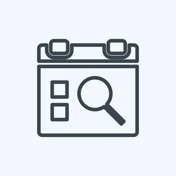 Icon Find Event. suitable for User Interface symbol. line style. simple desig Stock Illustration