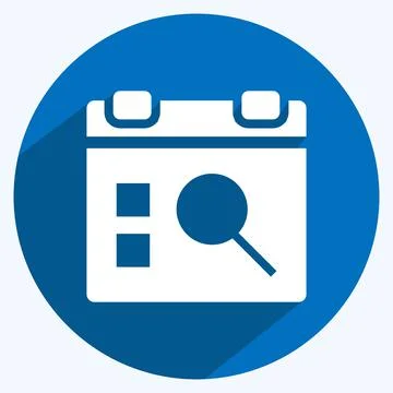 Icon Find Event. suitable for User Interface symbol. long shadow style. simpl Stock Illustration