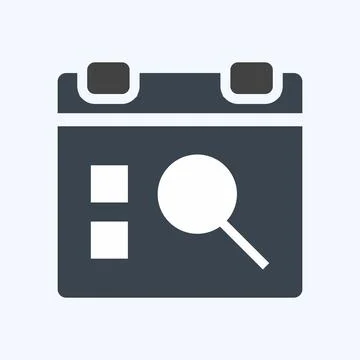 Icon Find Event. suitable for User Interface symbol. glyph style. simple desi Stock Illustration