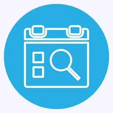 Icon Find Event. suitable for User Interface symbol. blue eyes style. simple  Stock Illustration