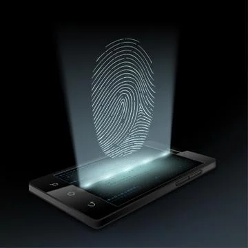 Icon fingerprint on the screen Stock Illustration
