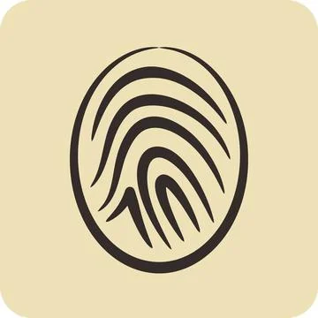 Icon Fingerprint. suitable for Security symbol. hand drawn style. simple de.. Stock Illustration