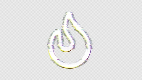 Icon fire is distorted. Glitch. Noise, chromatic aberration, geometric Stock-Footage 302957769