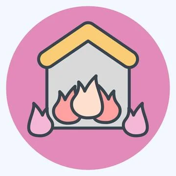 Icon Fire Fighting. related to Save the World symbol. color mate style. edi.. Stock Illustration