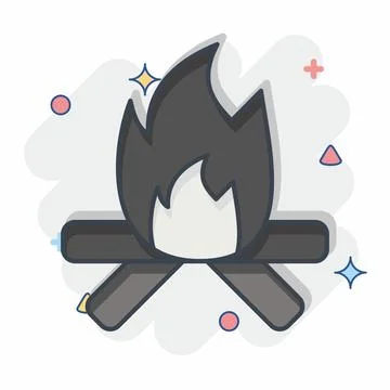 Icon Fire. related to American Indigenous symbol. comic style. simple desig.. 스톡 일러스트