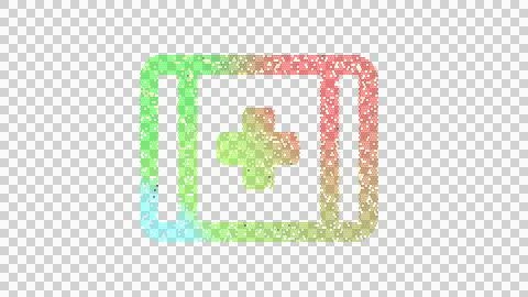Icon first aid is made up of LED square shapes. There are bright diodes and Stock Illustration