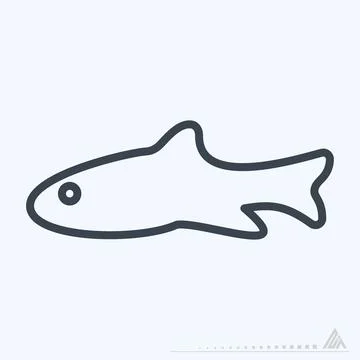 Icon Fish - Line Style Stock Illustration