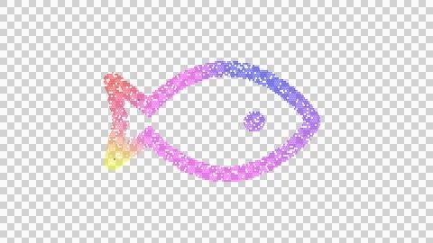 Icon fish is made up of LED square shapes. There are bright diodes and there are Ilustración de archivo