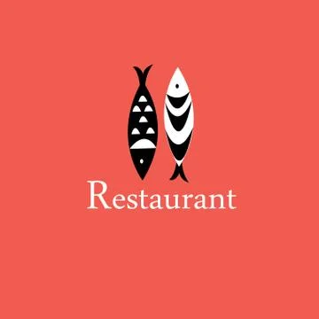 Icon with a fish restaurant Stock Illustration