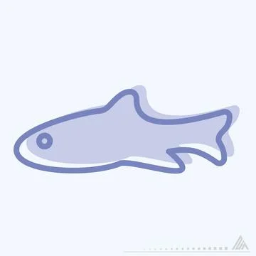 Icon Fish - Two Tone Style Stock Illustration