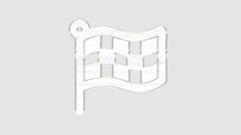 Icon flag finish is distorted. Glitch. Noise, chromatic aberration, geometric Stock Footage 303396246