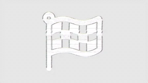 Icon flag finish is distorted. Glitch. Noise, chromatic aberration, geometric Stock Footage 303397117