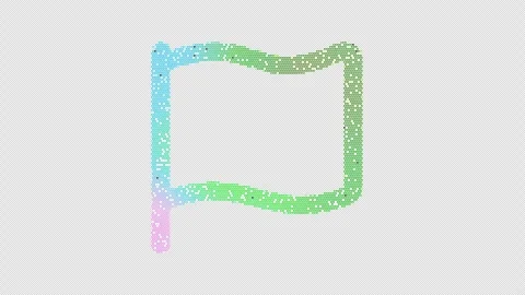 Icon flag is made up of LED square shapes that shimmer and flicker. There are Stock Footage 297246798