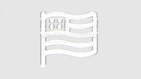 Icon flag usa is distorted. Glitch. Noise, chromatic aberration, geometric Video stock 305980800