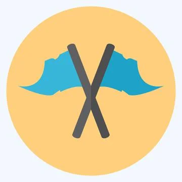 Icon Flags - Flat Style - Simple illustration,Editable stroke Illustrazione stock