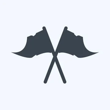 Icon Flags - Glyph Style - Simple illustration,Editable stroke Illustrazione stock