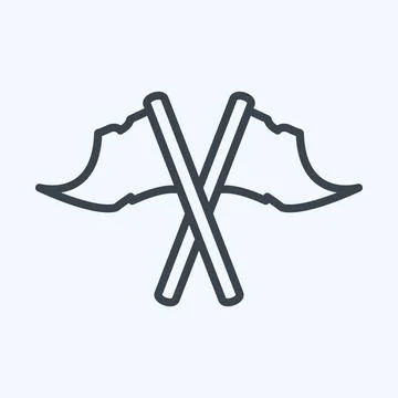 Icon Flags - Line Style - Simple illustration,Editable stroke Stock Illustration