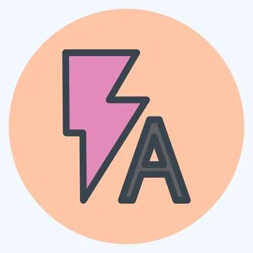 Icon Flash Auto - Color Mate Style - Simple illustration,Editable stroke Stockillustratie