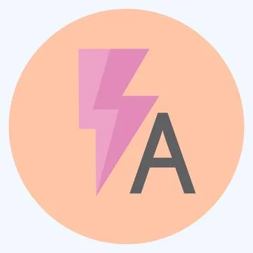 Icon Flash Auto - Flat Style - Simple illustration,Editable stroke Stockillustratie