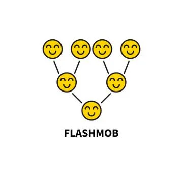 Icon flash mob Stock Illustration