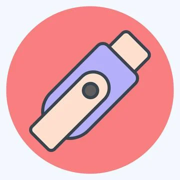 Icon Flashdisk. related to Computer symbol. color mate style. simple design.. Stock Illustration