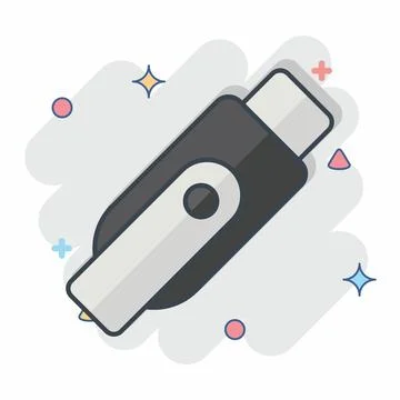 Icon Flashdisk. related to Computer symbol. comic style. simple design edit.. 스톡 일러스트