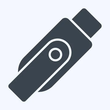Icon Flashdisk. related to Computer symbol. glyph style. simple design edit.. Stock Illustration