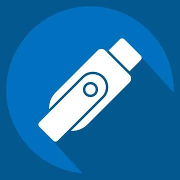 Icon Flashdisk. related to Computer symbol. long shadow style. simple desig.. Stock Illustration