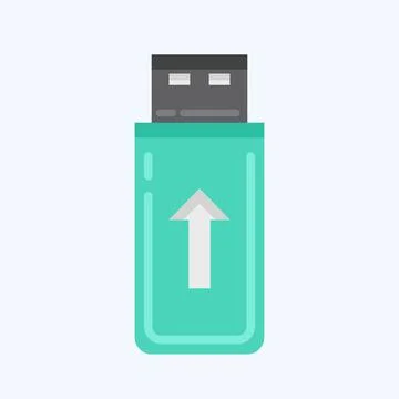 Icon Flashdisk. suitable for Computer Components symbol. flat style. simple d Stock-Illustration