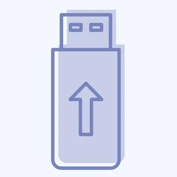 Icon Flashdisk. suitable for Computer Components symbol. two tone style. simp Illustrazione stock