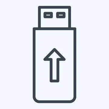 Icon Flashdisk. suitable for Computer Components symbol. line style. simple d Stock Illustration