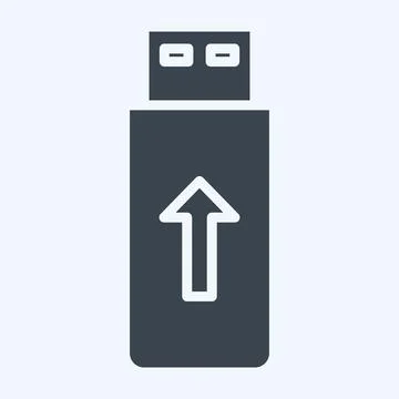 Icon Flashdisk. suitable for Computer Components symbol. glyph style. simple  Illustrazione stock