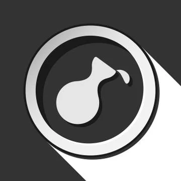 Icon - flask with a drop and shadow Stock Illustration