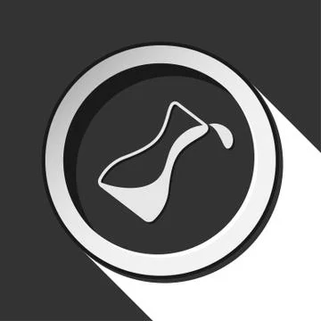 Icon - flask with shadow Stock Illustration