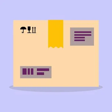The icon of a flat box for cargo transportation. Stock Illustration