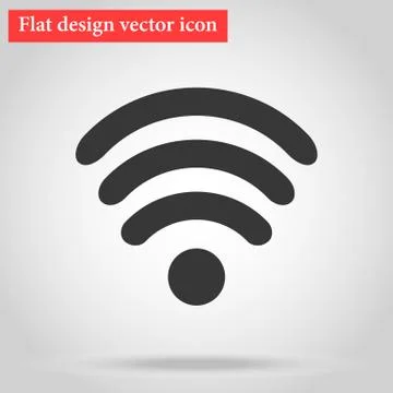 Icon flat design Internet Wi fi symbol. vector illustration Web Stock Illustration