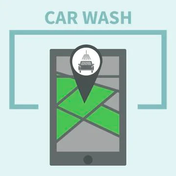 Icon flat  element design  car wash Stock Illustration