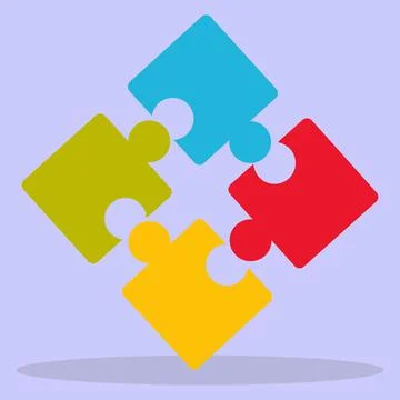 The icon of the flat image of the puzzle. Stock Illustration