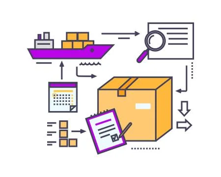 Icon Flat Style Design Maritime Shipping Stock Illustration