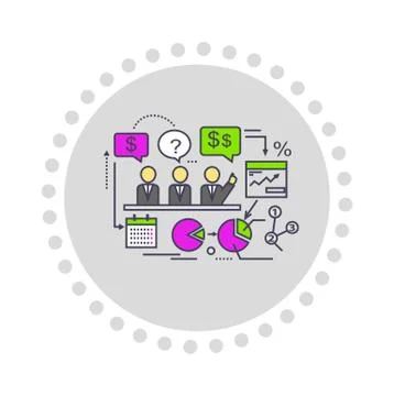 Icon Flat Style Design Performance Analysis イラスト素材