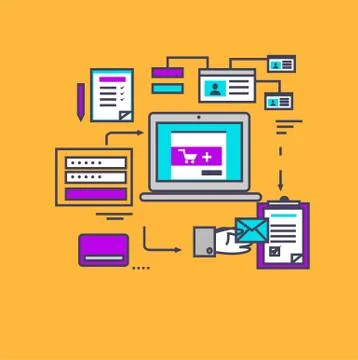 Icon Flat Style Design Secure Payment Stock Illustration