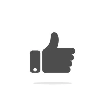 Like Icon in flat style isolated on white background. Like symbol for your we Stock Illustration